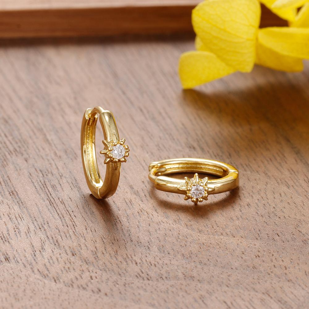 1Pair Stainless Steel Huggie Star Hoop Earrings for Women Girl Crystal Zirconia Round Circle Earrings Cartilage Piercing Jewelry