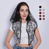 1Pc Women'S Multi-Color Lace Rose Floral Embroidered Scarf Triangle Scarf, Fashionable And Versatile For All Seasons, New Elegant Sun-Protective