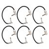 6Pcs Electric Guitar Effect Cable 1 4in Right Angled Guitar Pedal Cord Patch Cable 30cm Flat Head Silver