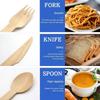 50/100pcs Disposable Wooden Mini Forks Spoons Knives Wooden Tableware Suitable For Parties Camping Banquets Weddings Picnics