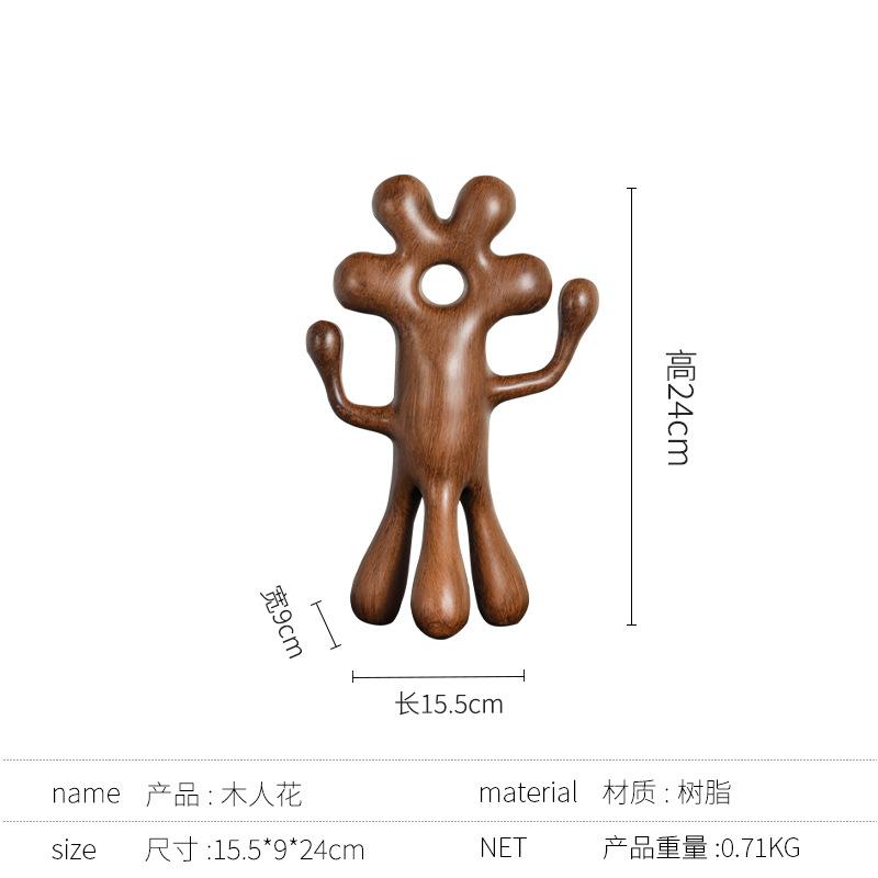 Resin Handicrafts Abstract Figure Sculpture Flower Man Alien Artistic Abstract Ornament Decorative Figurines Home Decoration