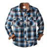 Men's Plaid Shirt Button-Up Sweatshirt Men's Winter Warm Casual Fashion Plaid Shirt