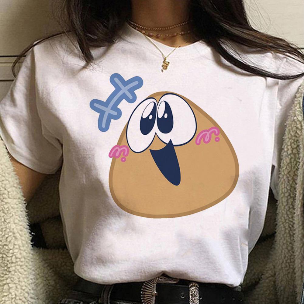 Pou Tee women streetwear manga harajuku tshirt girl comic anime clothes