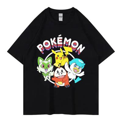 Pokemon Anime Pikachu Printed Tshirt Mens and Womens Tshirt Mens Tops Harajuku Y2K Tshirt 2026 Summer New Tee Streetwear