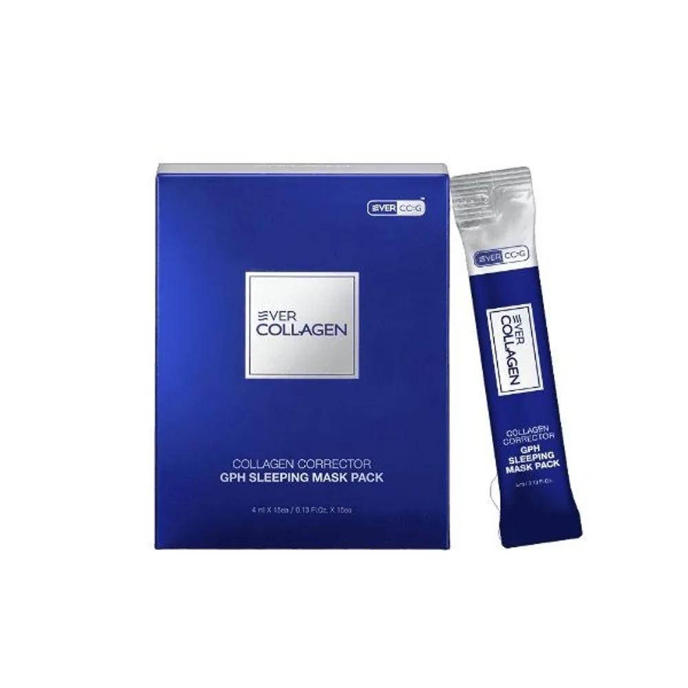 

EVER COLLAGEN Sleeping Mask Pack (15 Packs x 1 Box) Sleeping, Hydrating, Collagen, Soothing, Dewy Glow Cosmetics