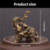 Handcrafts Brass Elephant Keychain Pendant Ornament Representing Strength and Luck for Traditional Decors Enthusiasts