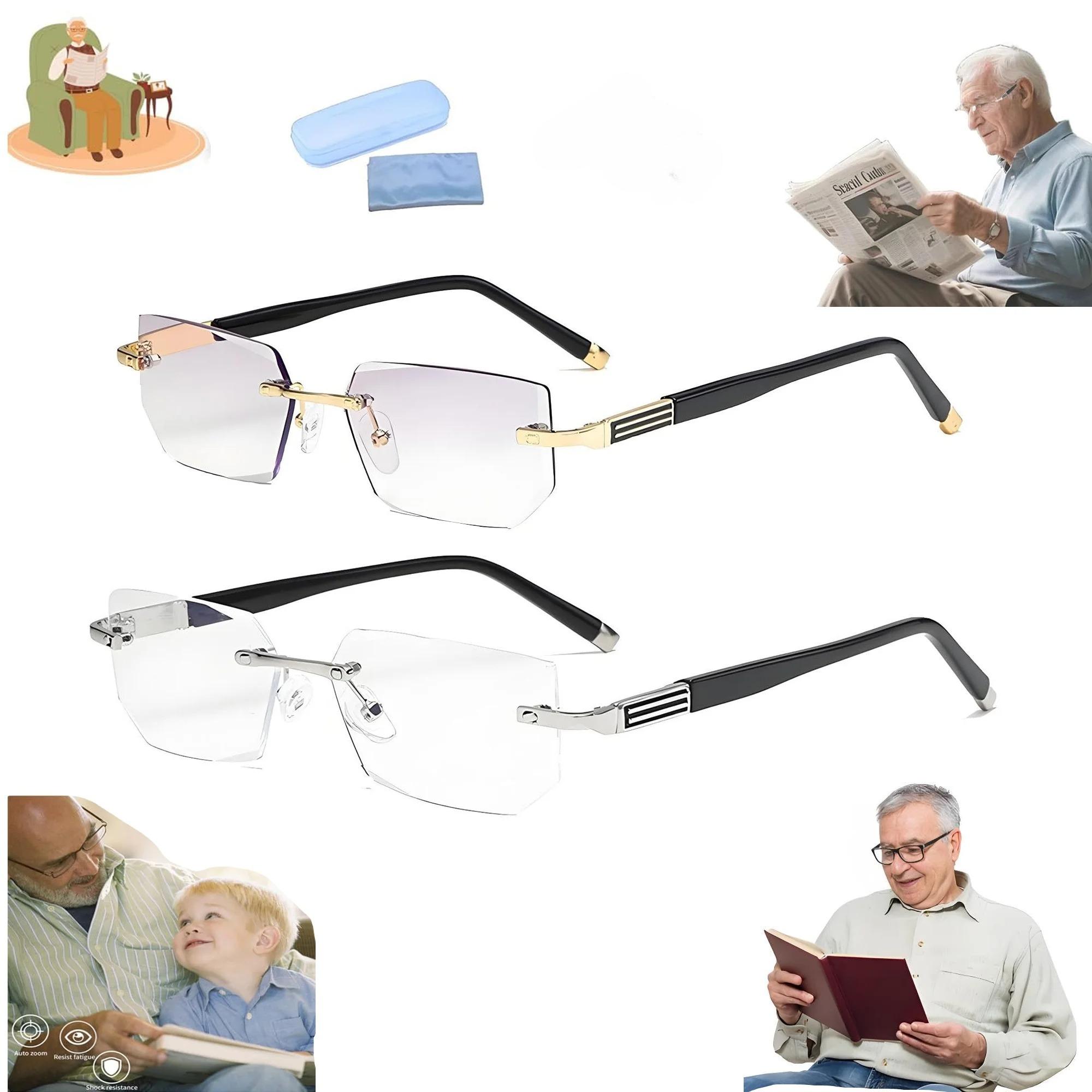 

Интеллектуальные очки с зумом и защитой от синего света для пресбиопии, Антибликовые очки для пресбиопии, Мультифокальные очки для чтения для мужчин и женщин +4.0/400