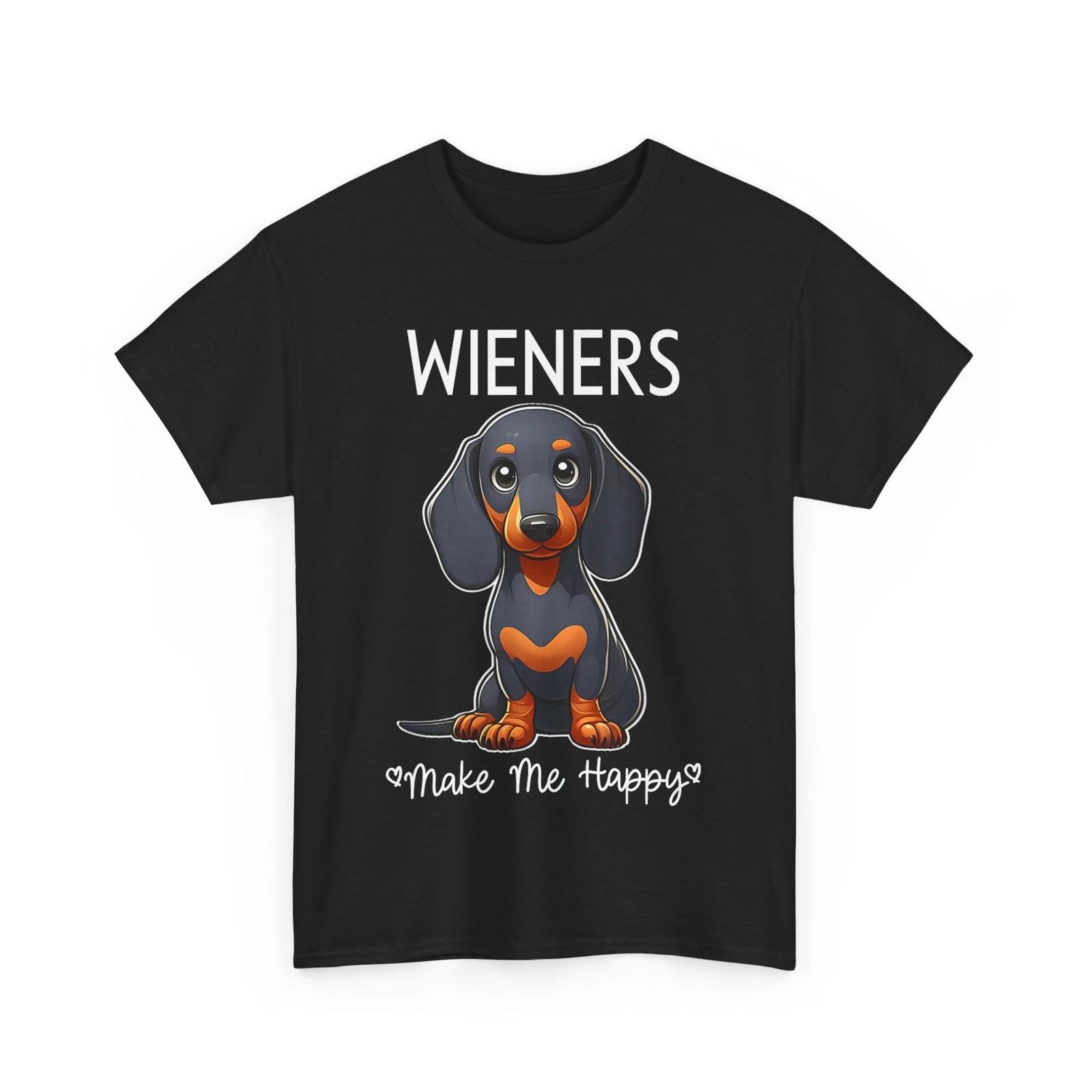 

Dog Shirt, Wieners Make Me Happy Dogs Owner Women Men T-shirt 4XL