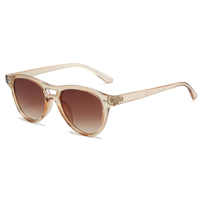 Double Beam Sunglasses, Simple Rivet Oval Glasses, Street Sunglasses