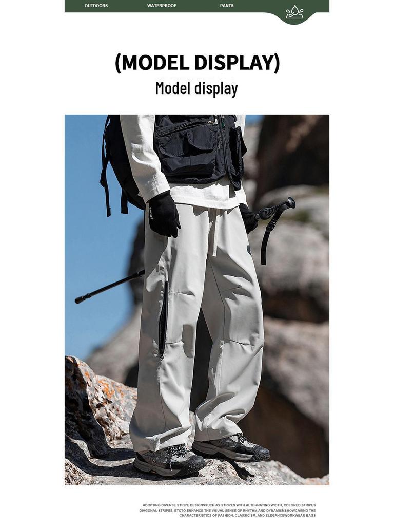 Herren Herbst/Winter Samt Freizeithose: Trendige Bergserie, Outdoor Warm, Drei-Beweis-Sturm-Overall.