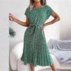 Fashion Women's Summer Round Neck Casual Fashion Printed Pullover  Dress
