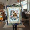 Cat Flower Print Flannel Blanket, High Quality Comfortable for All Seasons, Home Decor, Warmth and Comfort, Perfect for Christmas Gifts44