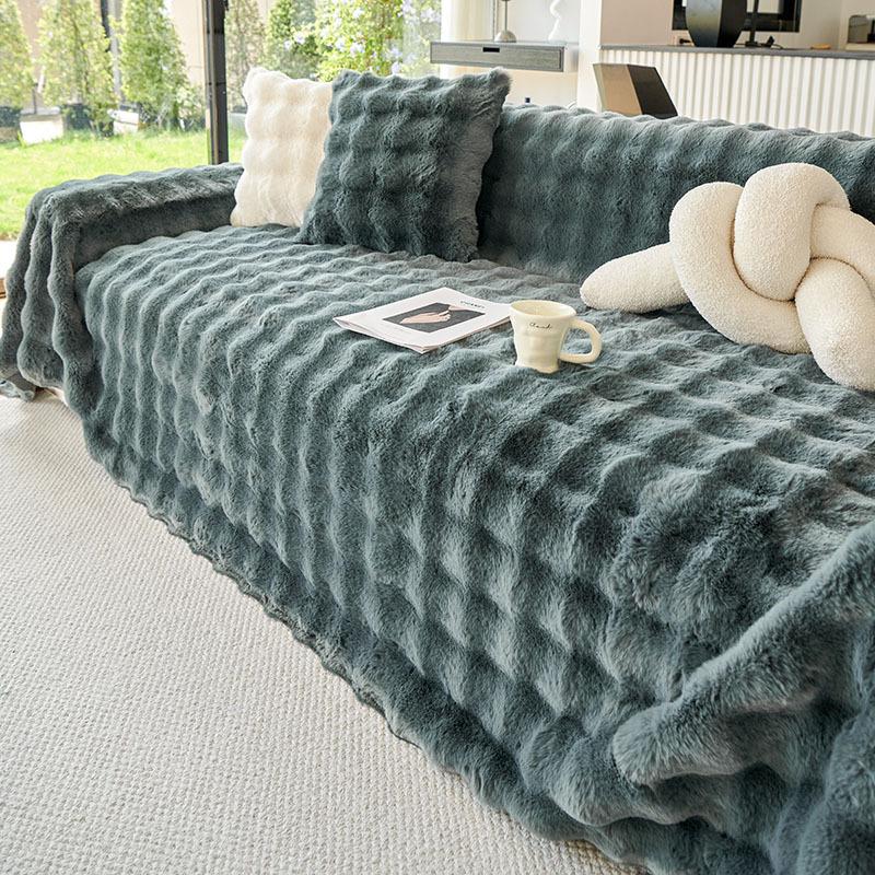 

Зимний кролик плюшевый чехол на диван ткань полотенце новый анти-царапины от кошек подушка сиденья полный чехол все включено универсальный чехол на диван 180-130