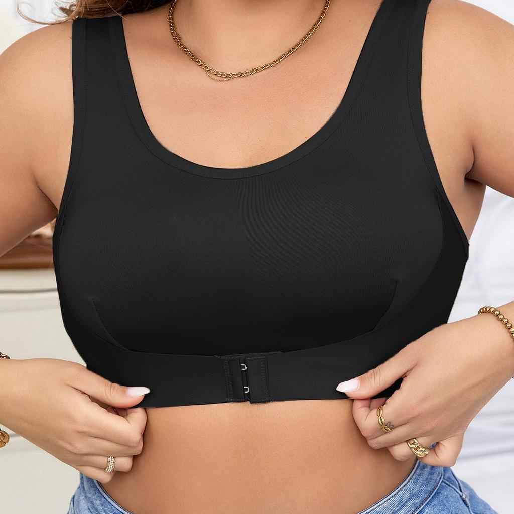 European and American Sports Large Size Comfortable No-rim Seamless Push-up Bra Front Buckle Adjustable Shape Beautiful Back Underwear