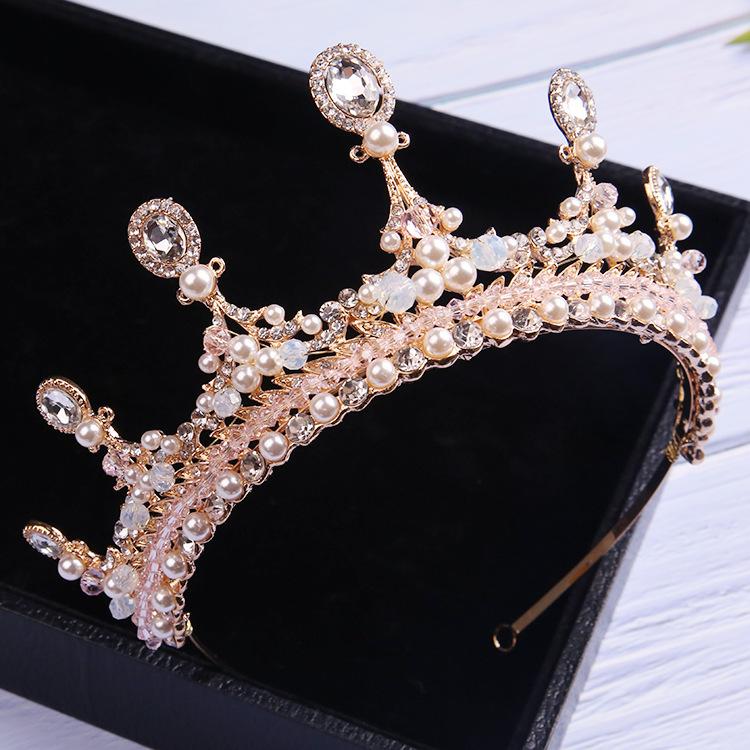 

Bride s New Golden Big Crown Wedding Hair Accessories Wedding Dress Accessories European Handmade Headwear Crown