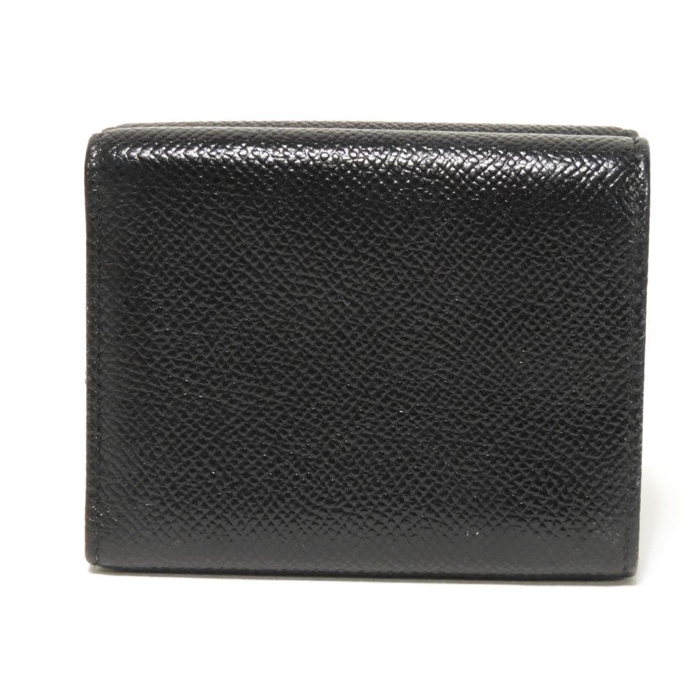 Used 11679 Trifold Wallet 288648 7942 RFID IC Chip Gold Compact Wallet Logo Clip Black Unisex from Japan AUTHENTIC
