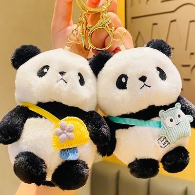 Kreslená roztomilá plyšová bábika Panda Kreatívna kľúčenka Študent Prívesok do školskej tašky Pár Malý darček Darček pre chlapcov a dievčatá