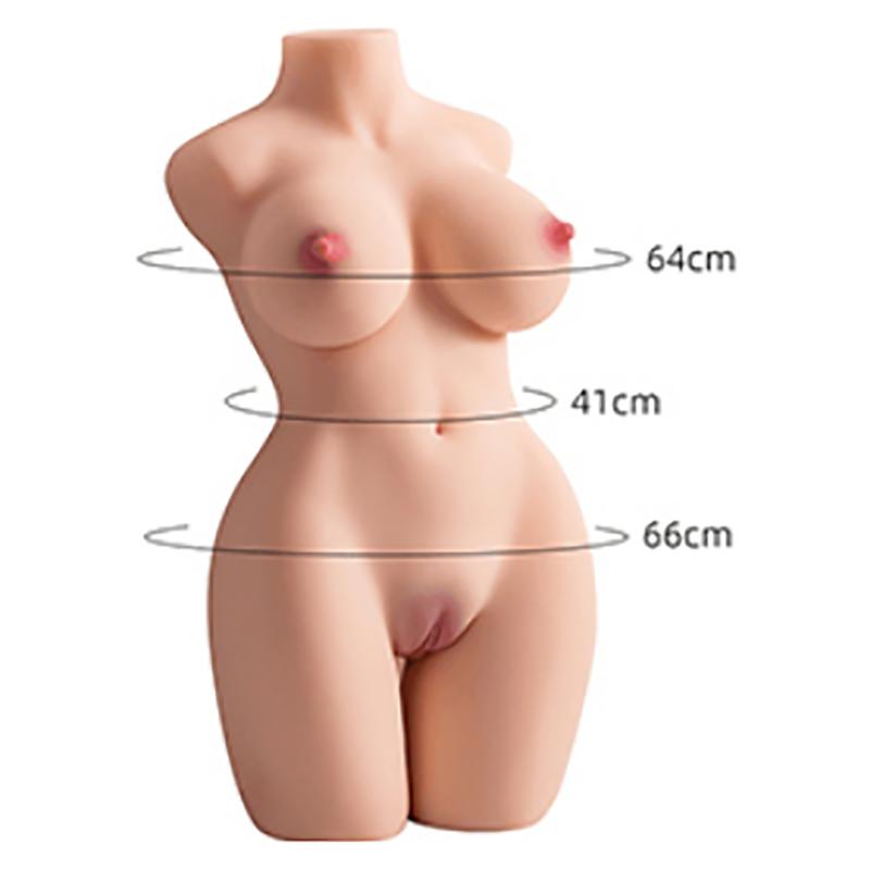 TPE Ultra-Soft Realistic Half-Body Masturbator 3-in-1 (Breasts+Anus+Vagina) for Men Lifelike Sex Toy