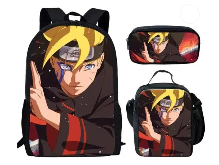 Naruto Naruto Primary And Secondary School Students Three-Piece Set School Bag Children'S Backpack Satchel Pencil Case