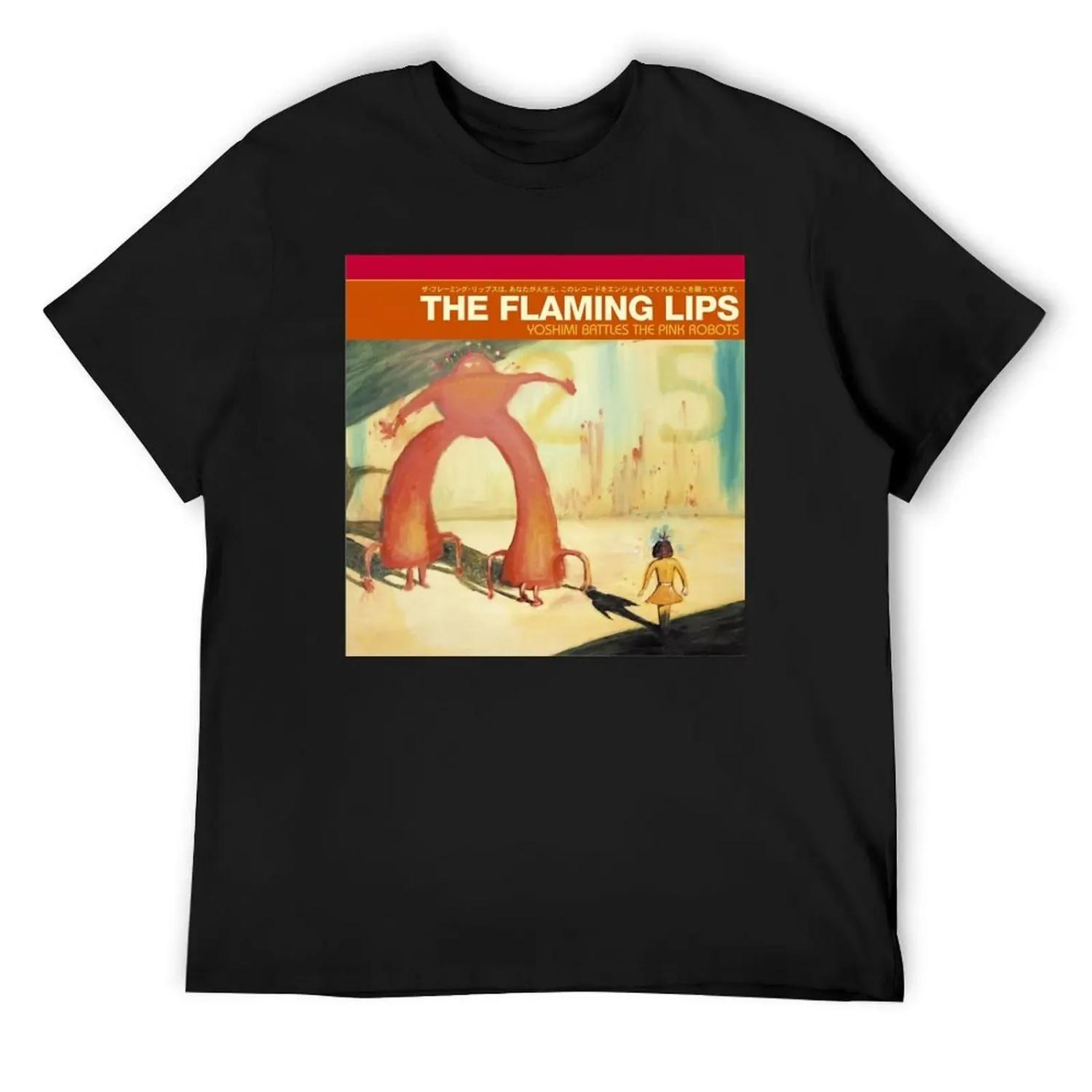 

Flaming Lips Yoshimi Battles The Pink Robots Sticker T-Shirt Funny t-shirt tops plain Men s cotton t-shirt S