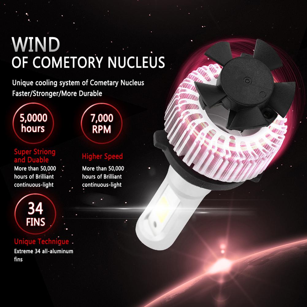 2Pcs Car Running Lamp H7 H1 H3 LED Driving Lights 9000LM 72W 6500K for Car Truck