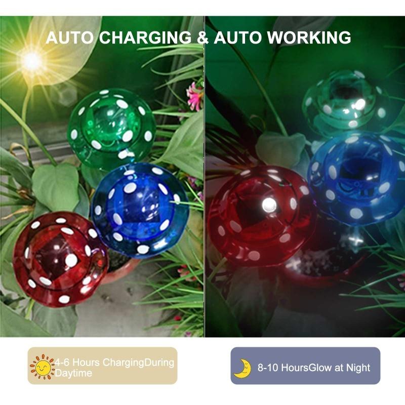 (8.7*8.7*33.5cm) LED Outdoor Courtyard Decoration Solar Lawn Mushroom Light