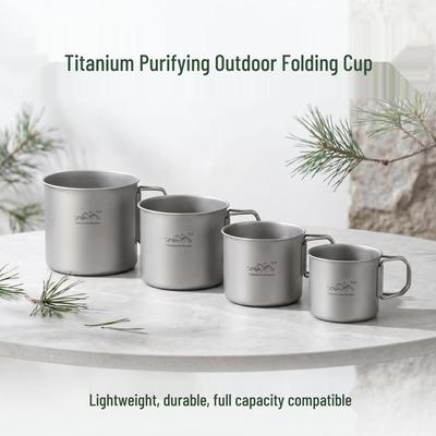 Portable Titanium Folding Cup Set for Camping & Outdoors