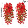 2Pcs Artificial Flowers Rattan Morning Glories Vines Outdoor Wedding Wreath Bridal Arch Home Room Yard Festival Decor