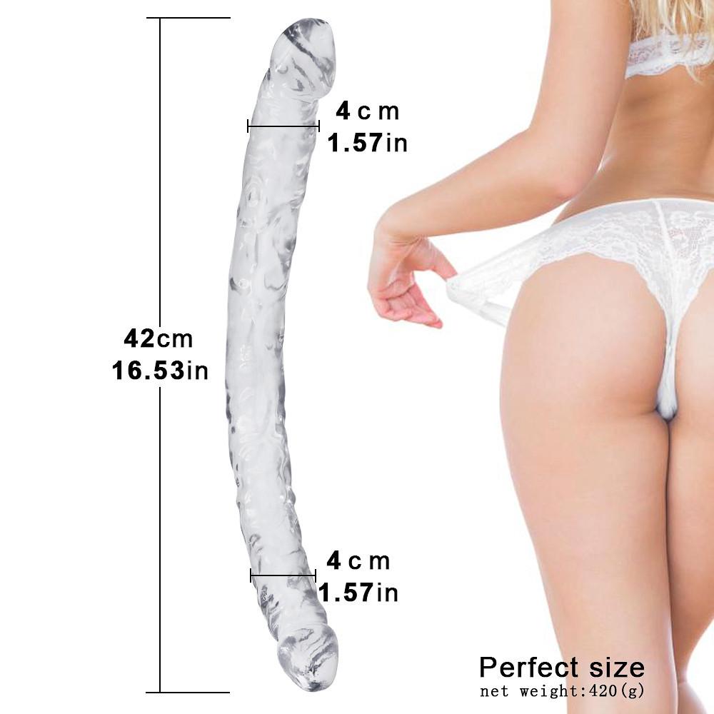 Consolador suave doble realista para lesbianas, tapón Anal vaginal, pene postizo, Juguetes sexuales para mujeres, parejas, productos para adultos Gay
