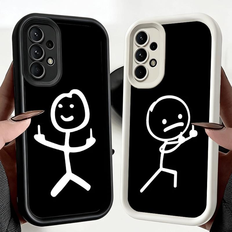Phone Case for Samsung Galaxy A17 A16 A15 A14 A13 Funny Stickman Matchman A56 A36 A26 A55 A35 A25 A54 A34 A24 A53 A33 A23 A07 A0