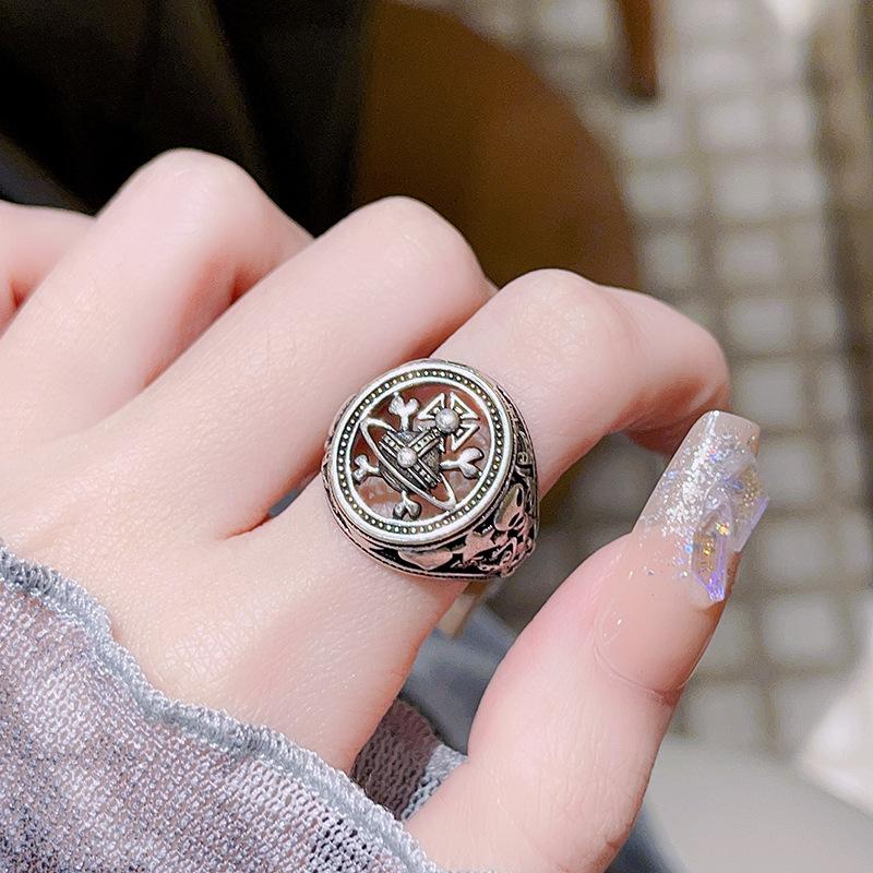 Винтаж Винтаж Кольцо Сатурн Открытое Кольцо Панк Уличный Стиль Личность Нишевый Дизайн Высокое Чувство Французское Кольцо Женщина Adjustable opening