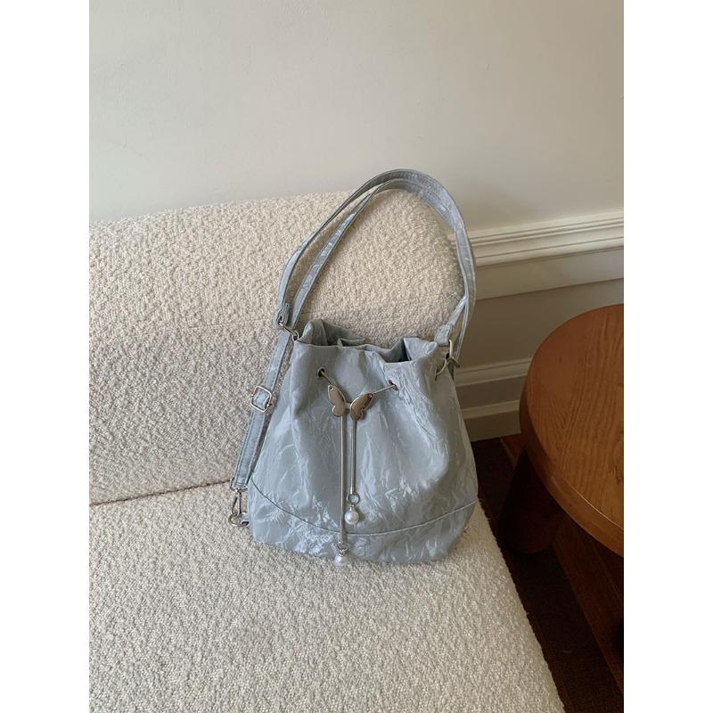 

Рюкзак Mint Mambo Green, женская новая модная корейская сумка-ведро, универсальная сумка Ins на одно плечо