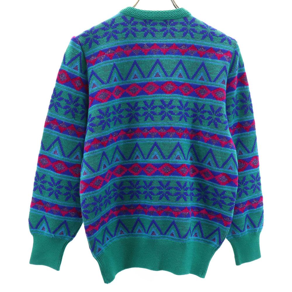 Yves Saint Laurent 90s Old Nordic Pattern Long Sleeve Knit Cardigan M Women Used