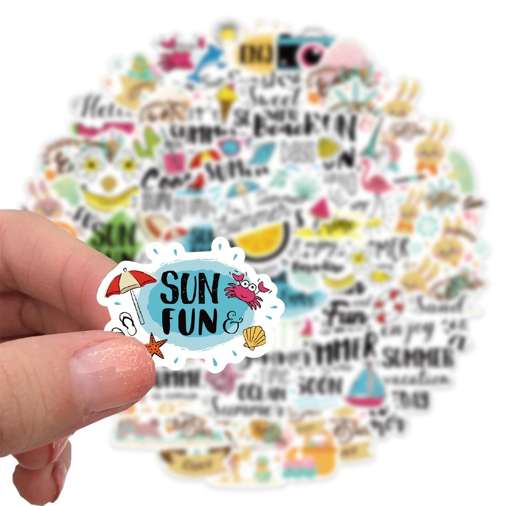 56 Cartoon Holiday Fresh Graffiti Stickers Decorate Suitcase Pen Guitar Notebook Waterproof Explosive