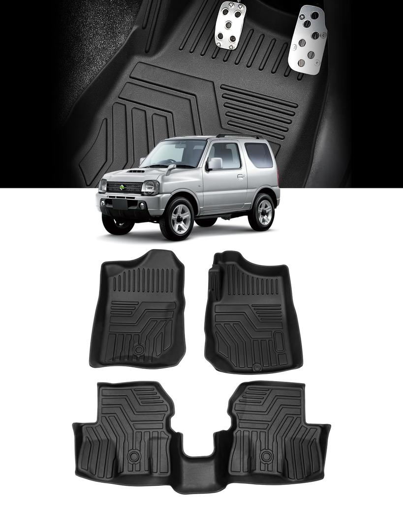 Cartist 3D Floor Mats for Suzuki Jimny JB23W 3D Car Floor Waterproof TPE Easy Specific Protective Set (AT), Mats, Material, Antibacterial, Anti-Slip,
