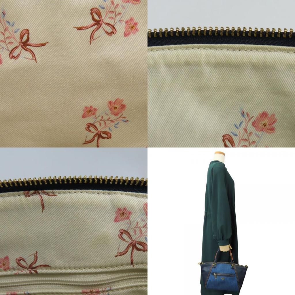 Gebrauchte COACH Handtasche Prairie Satchel 67332 Denim/Leder Indigo Marineblau