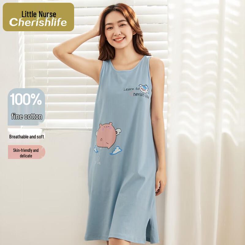 Women s Pure Cotton Sleeveless Nightgown 165/L