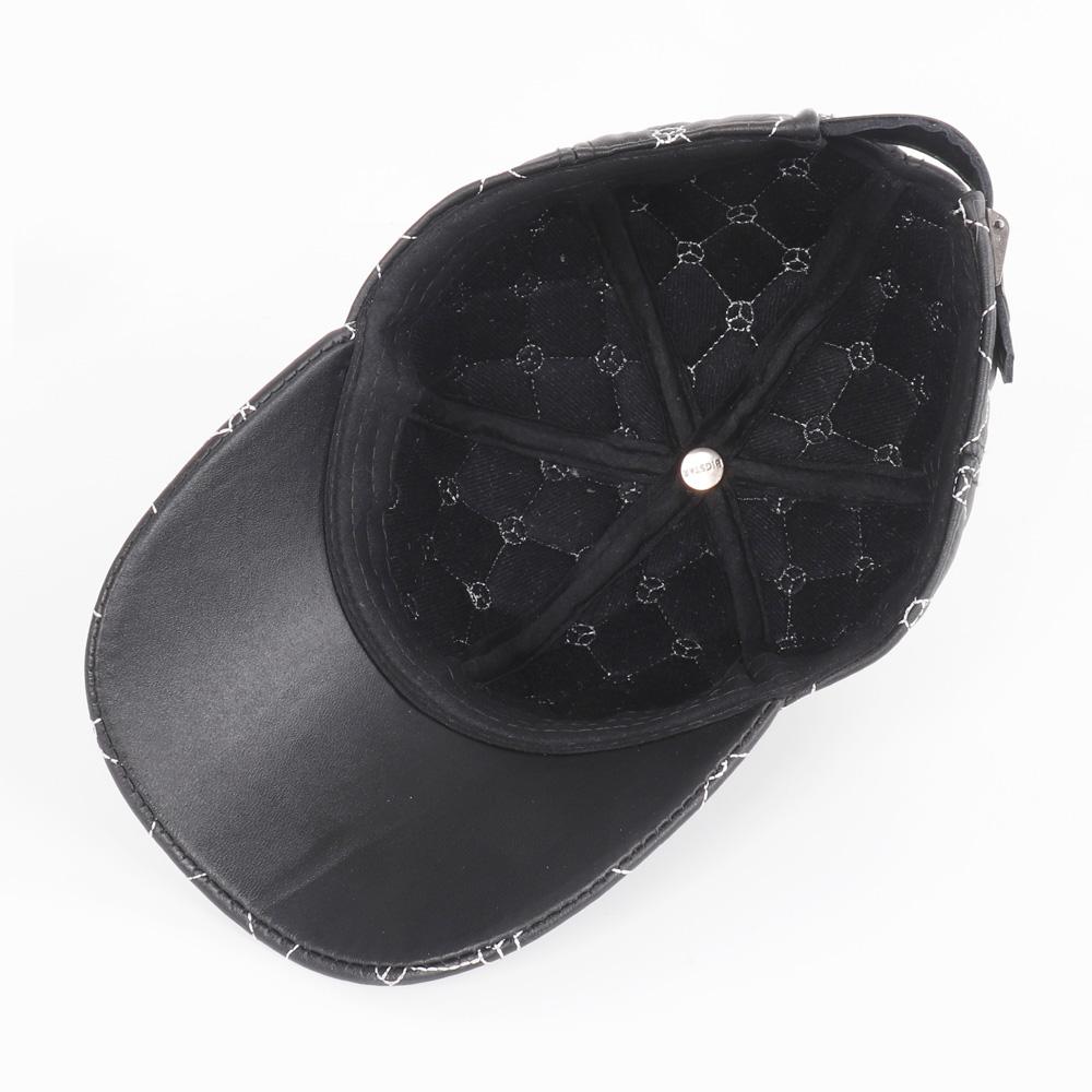 New Men Autumn Winter Real Sheepskin Leather Baseball Cap Quality Real Sheepskin Hat Unisex 100% Genuine Sheepskin Leather Hats