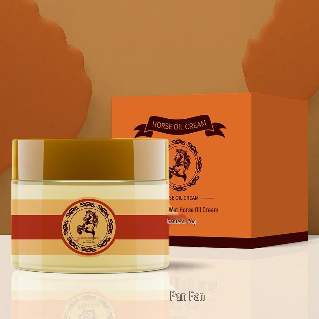 Horse Oil Soothing Moisturizer: Hydrating, Nourishing Face Cream for Dry Skin, Perfect for Autumn and Winter.