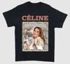 Vtg Celine Dion Bawełniana Czarna Koszulka z Krótkim Rękawem Pełny Rozmiar Męska Damska T-shirt BL310 Unisex