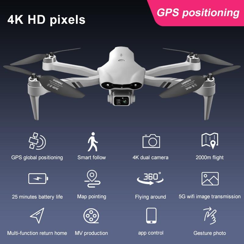 F10 Drone GPS 4K HD Dual Camera Wide-Angle 5G WIFI Fpv Quadcopter Brushless Motor Foldable Obstacle Avoidance Aerial UAV