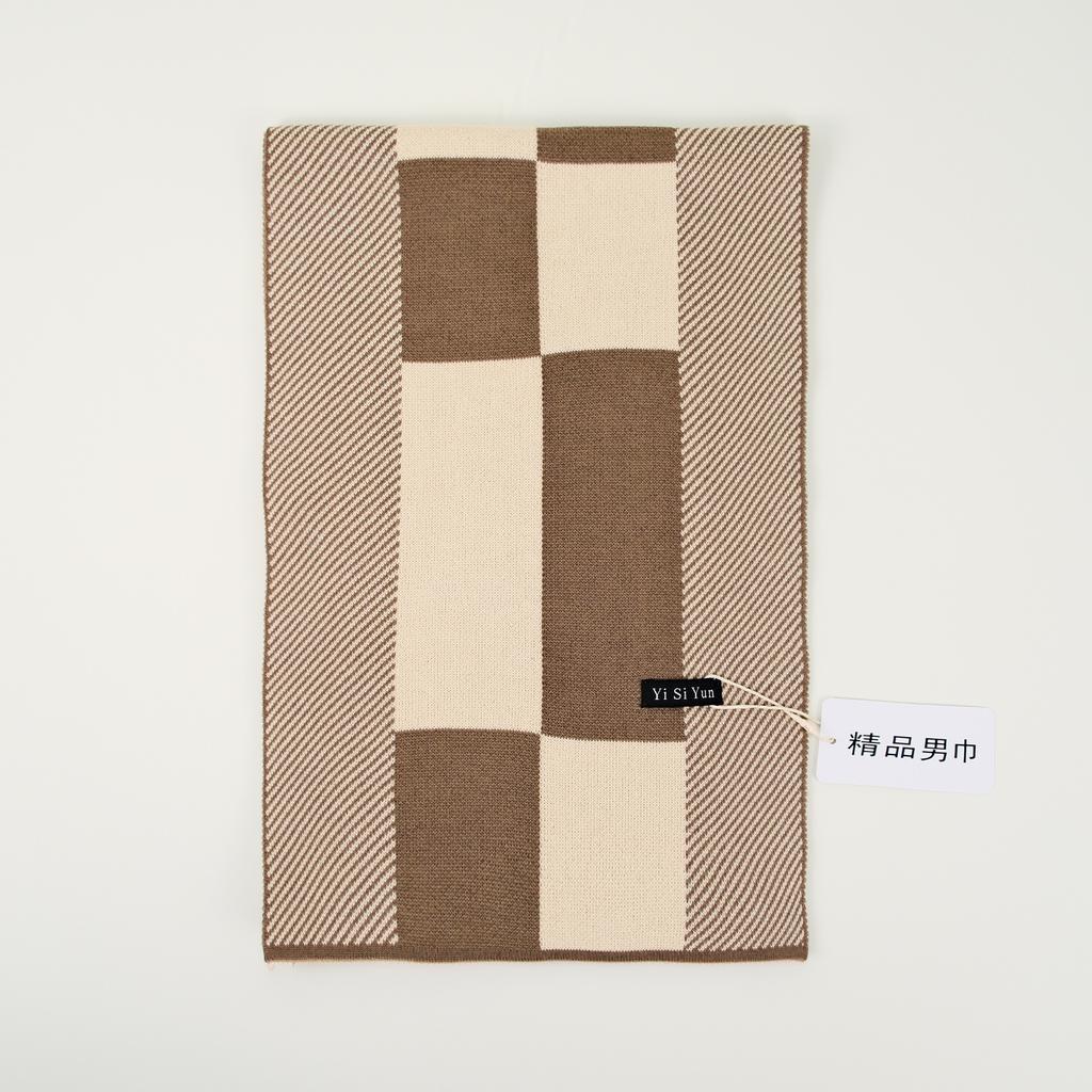 Men's Classic Winter Scarf Cashmere Feel Winter Scarves Long Formal Soft Scarf for Men Casual Scarves Luxuriously Plaid Scarf