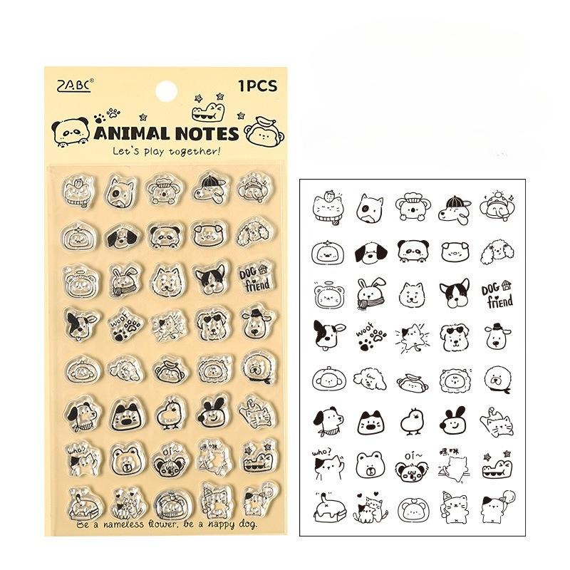 Kawaii Cartoon Silicone Scrapbook Stamp Cute Animal Snack Dessert Transparent Stamp DIY Decor Journaling Background Stamp