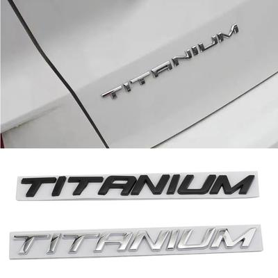 3D Silver TITANIUM Letter Chrome Decal Badge Emblem Car Styling Sticker For Ford Mondeo Mkv Kuga Ecosport Focus