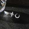 Earrings Asymmetrical Star Moon Earrings Autumn New Korean Temperament Flash Sand Texture Small Stud Earrings Tide