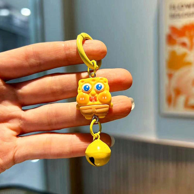 Adorable Cartoon Spongebob Patrick Keychain Resin Cute School Bag Charm Gift Boy