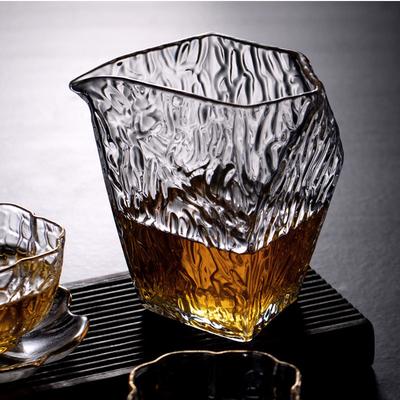 Japanese Style 300ml Tree Grain Heat Resistant Glass Tea Pitcher Fair Mugs Gongdaobei Chahai Tea Cup Kungfu Tea Set Accessories