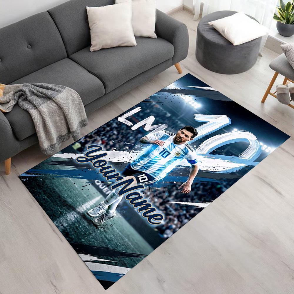 Messi Customizable Name Carpet Perfect for Outdoor Dormitory Game Room Dining Room Antislip Carpet Decorate Offices Gift for Festivals