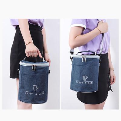 Bolsa redonda isolada para lancheira, bolsa grande e pesada de alumínio, bolsa bento portátil, bolsa de trabalho, bolsa para almoço