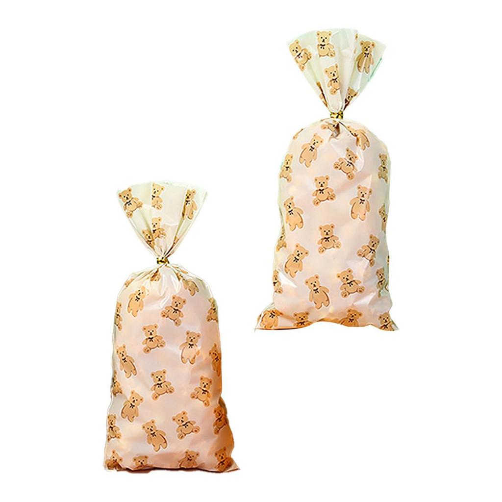 50Pcs Animal Party Bear Candy Bag Gift Bags Biscuits Cookies Dessert Diy For Kids Football Jungle Theme Birthday Party Decor